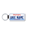 Personalized Washington 1.5" X 3" Faux Leather License Plate Key Ring
