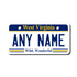 Personalized West Virginia 2" X 4" Aluminum License Plate Version 1