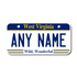 Personalized West Virginia 3" X 6" Aluminum License Plate Version 1