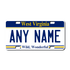 Personalized West Virginia 3" X 6" FRP Plastic License Plate Version 1