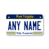 Personalized West Virginia 4" X 7" Aluminum License Plate Version 1
