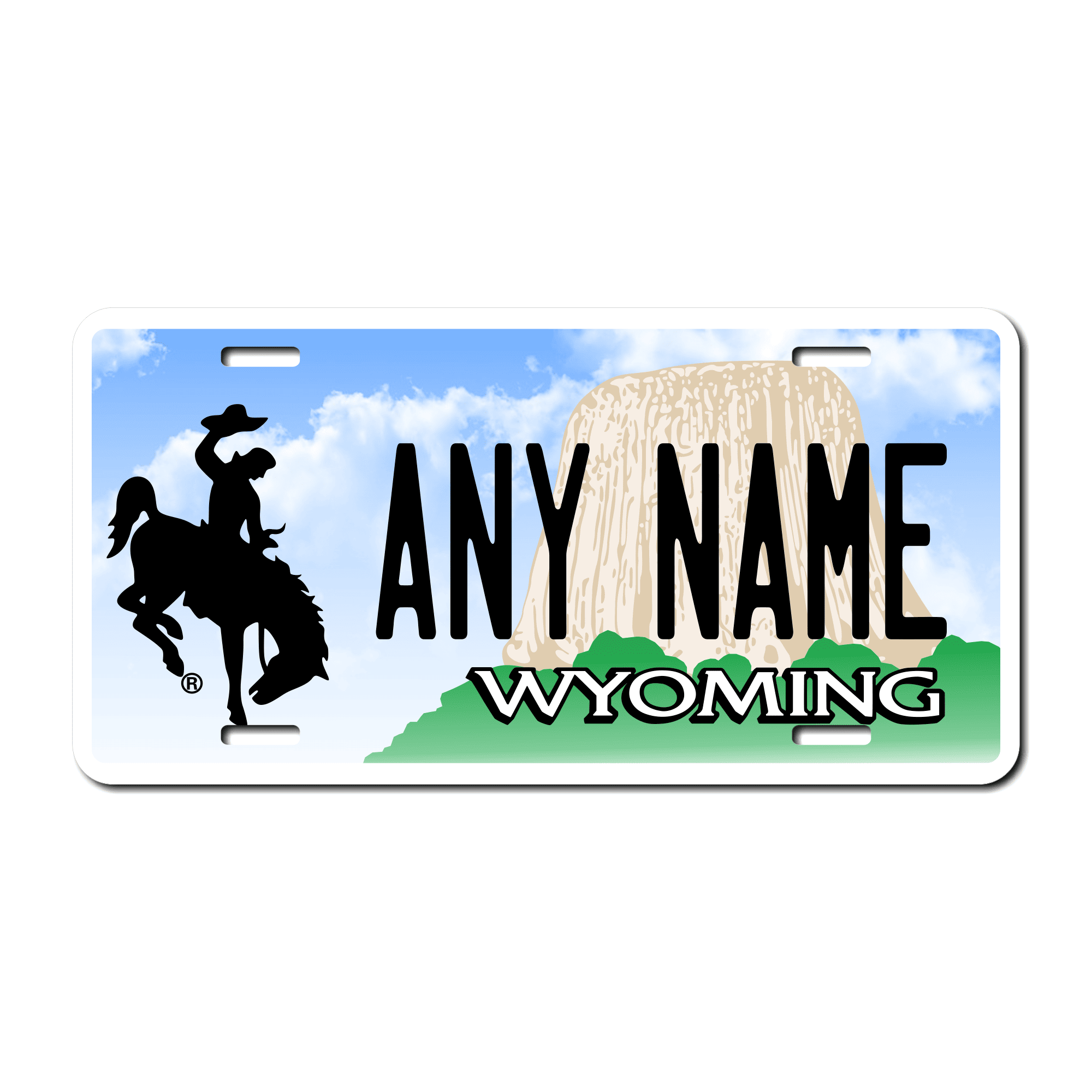 Personalized Wyoming 6" X 12" Aluminum License Plate Version 1